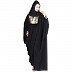 Black color dhoti abaya with one side open- nida fabric Black color dhoti abaya with one side open- nida fabric